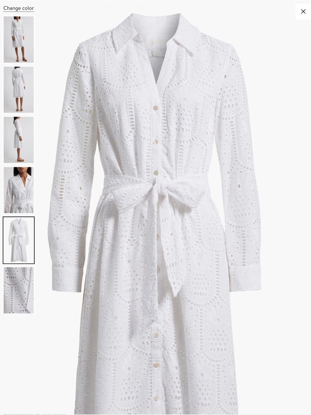 Lilly Pulitzer Eira White Eyelet Pineapple Button Front Midi Dress Size 6 NWT - Picture 14 of 14